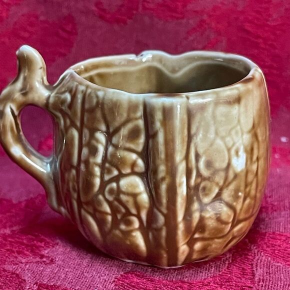 Antique RARE “Tree Trunk” Look Porcelain Demitasse Teacup and Saucer - Picture 11 of 15